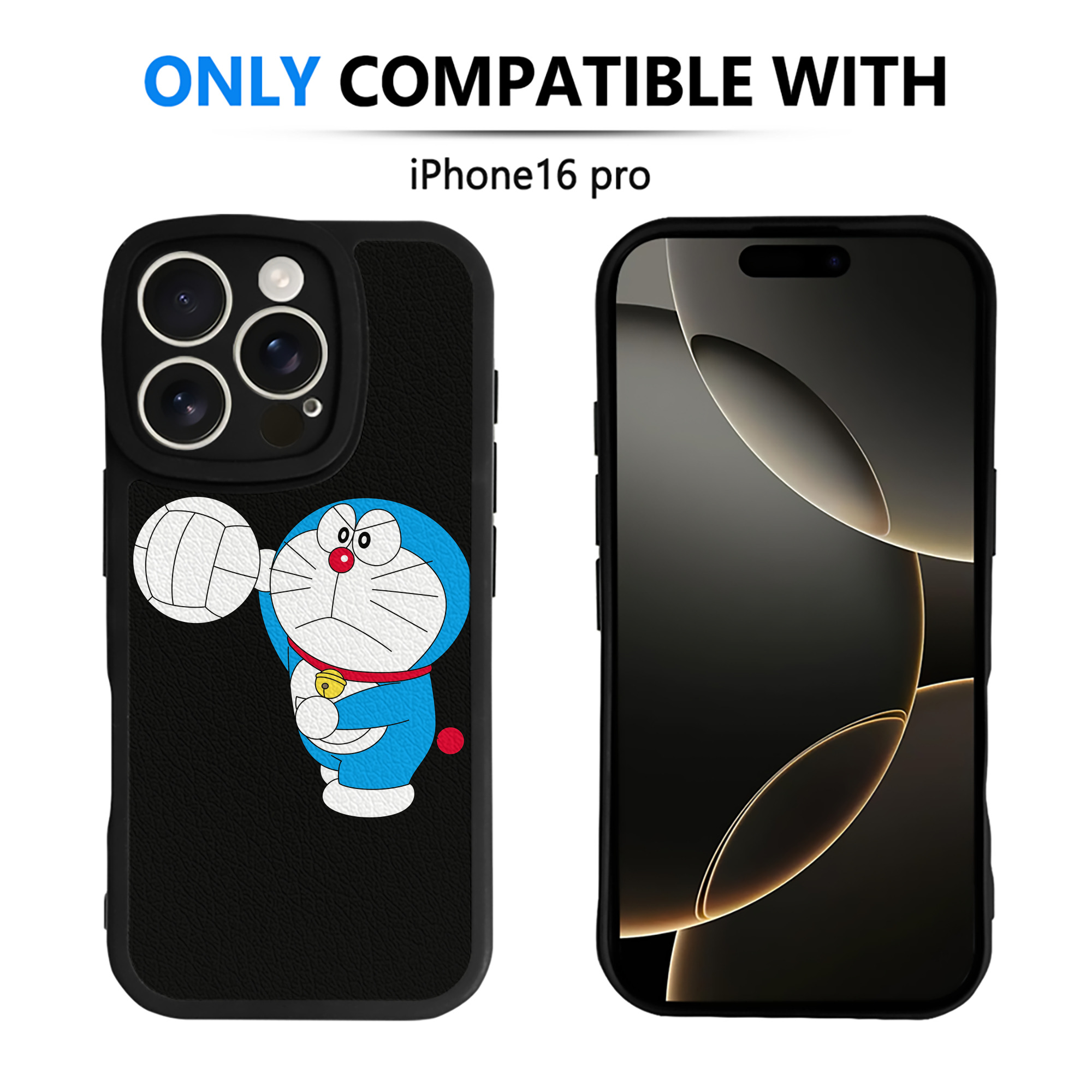 （画像用） ドラえもん Doraemon 【iPhone 16シリーズ対応】シリコンスマホケース（レザー調） 材質：シリコン
